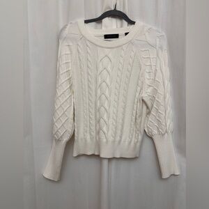 Tahari Cream Cable Knit Sweater